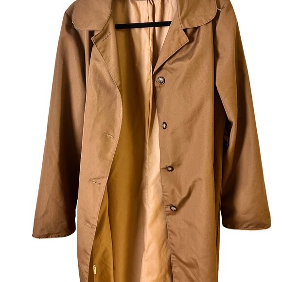 Unbranded M Polyester Brown Button-Up Womens Trench Coat No Lining With Pockets - Picture 7 of 10